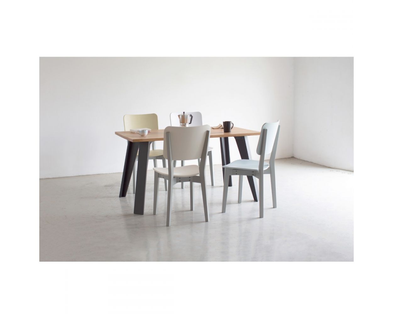 Dining Set ｜Origami Table + 4 Rainbow Chairs